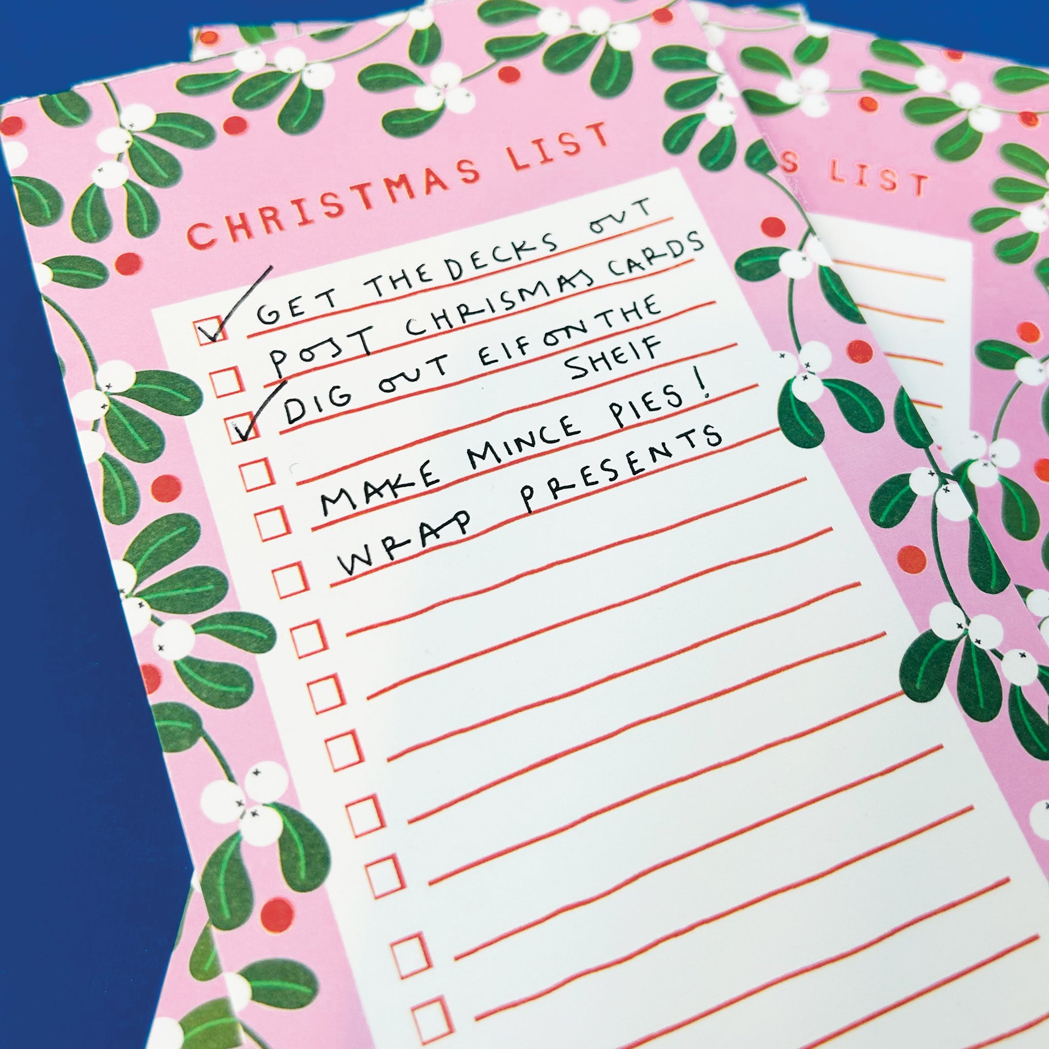 List Pad - Christmas List - Mistletoe Design