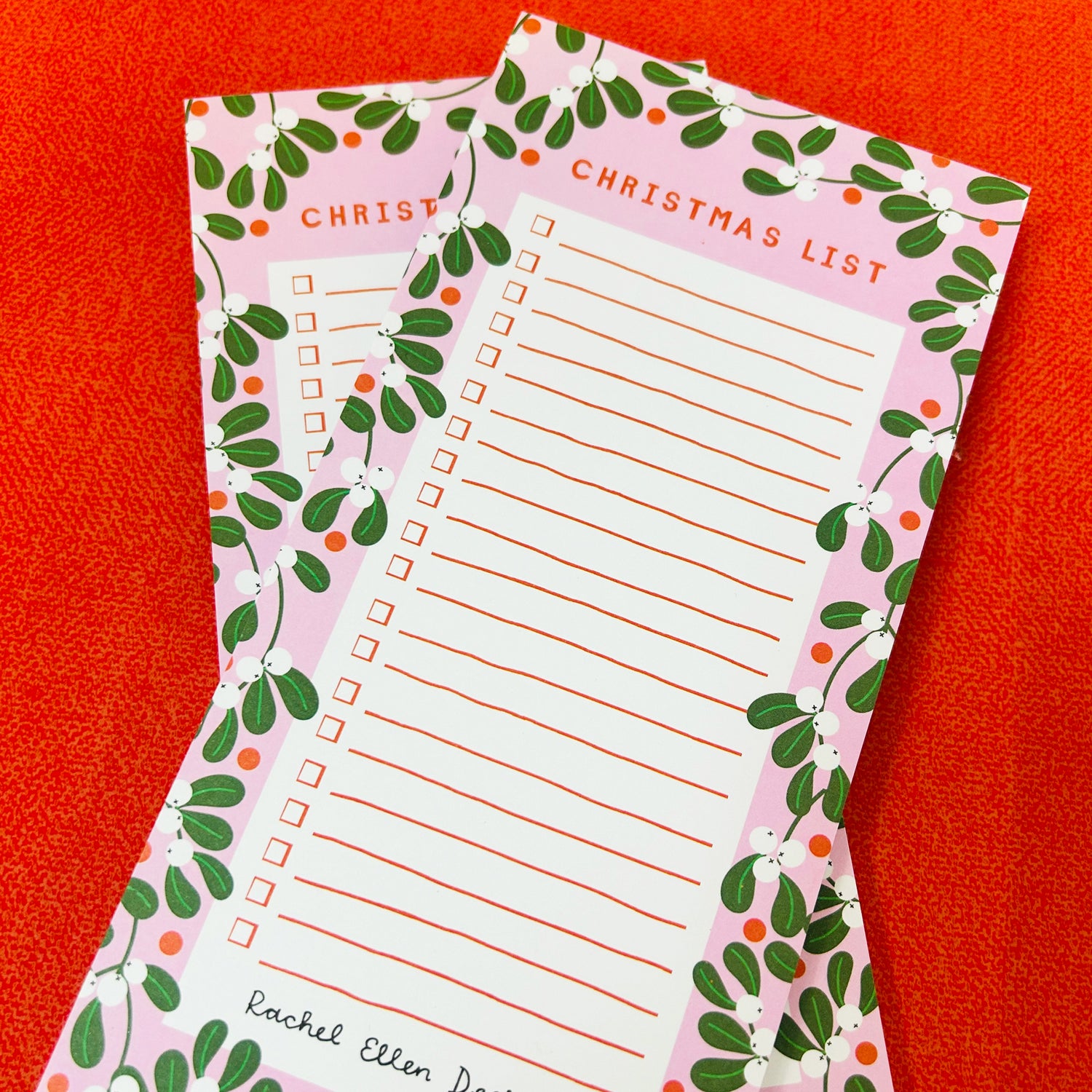 List Pad - Christmas List - Mistletoe Design