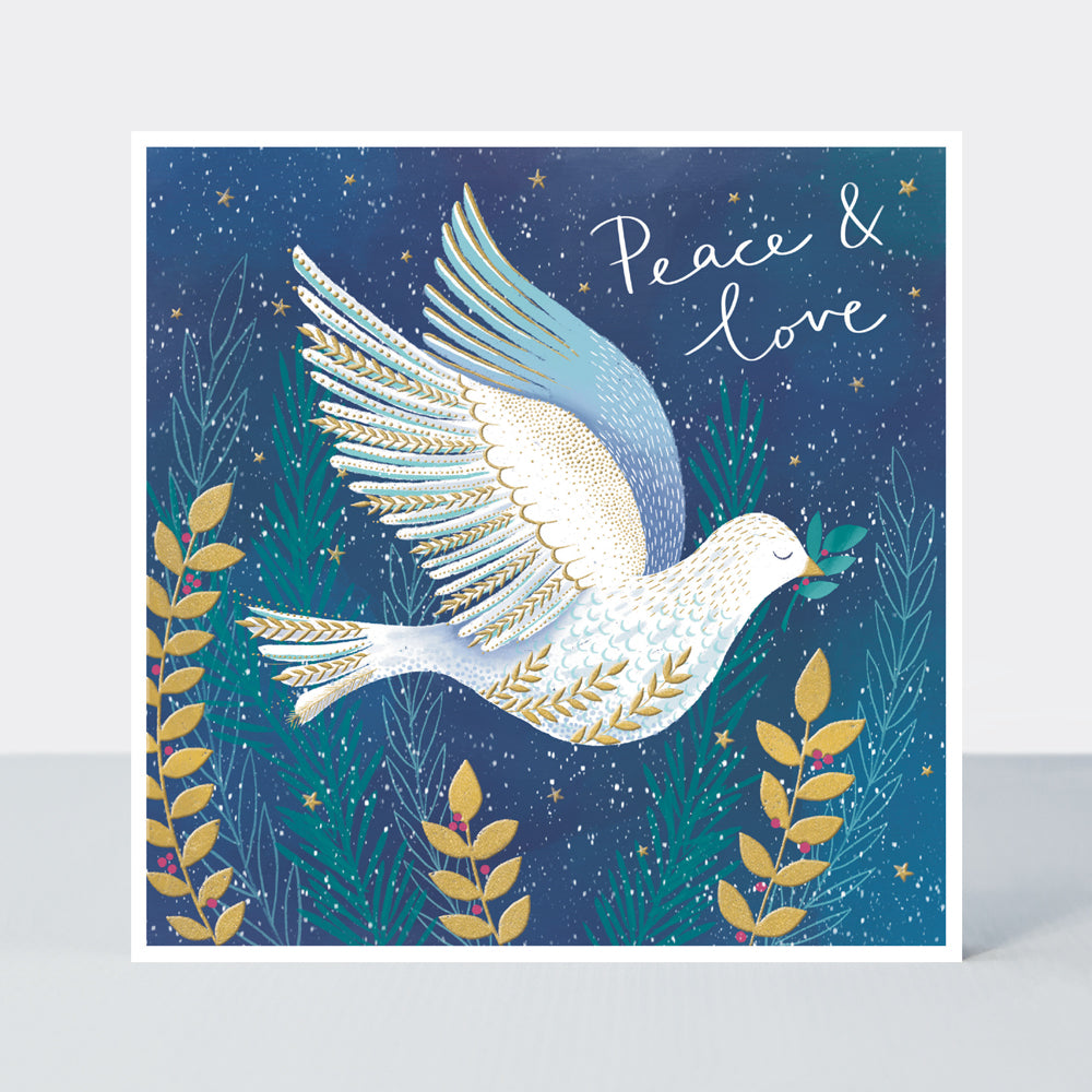 Boxed Luxury Christmas Cards - Peace &amp; Love dove