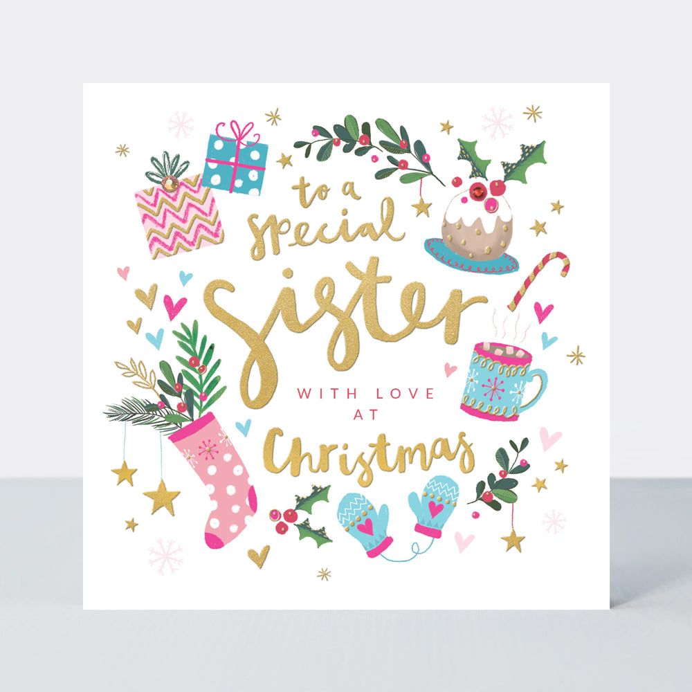 Mistletoe &amp; Wine - Special Sister Christmas Card