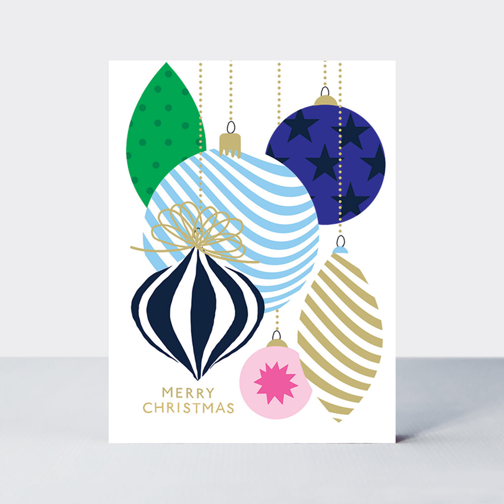 Rectangular Christmas Card Box - Baubles &amp; Bottles - Box of 20 Cards