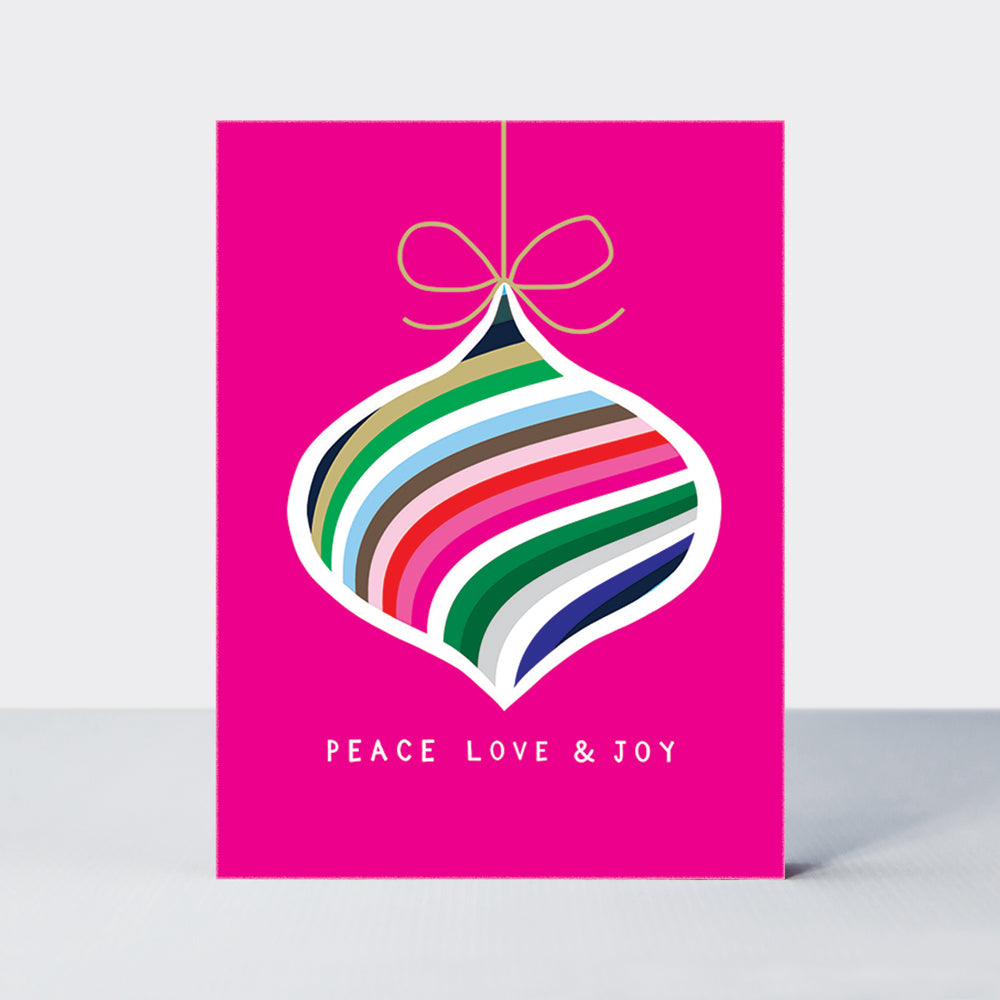 Rectangular Christmas Card Box - Baubles &amp; Bottles - Box of 20 Cards