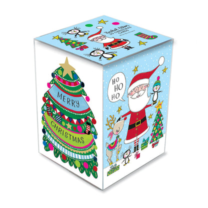 Rectangular Christmas Card Box - Santa &amp; Friends - Box of 20 Cards