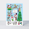 Rectangular Christmas Card Box - Santa & Friends - Box of 20 Cards