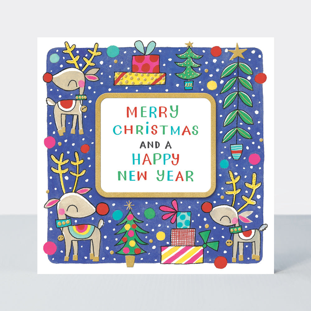 Christmas Card - Merry Christmas &amp; A Happy New Year - Reindeer