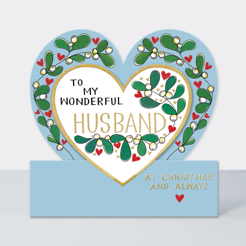 Christmas Side by Side - Wonderful Husband/Mistletoe Heart