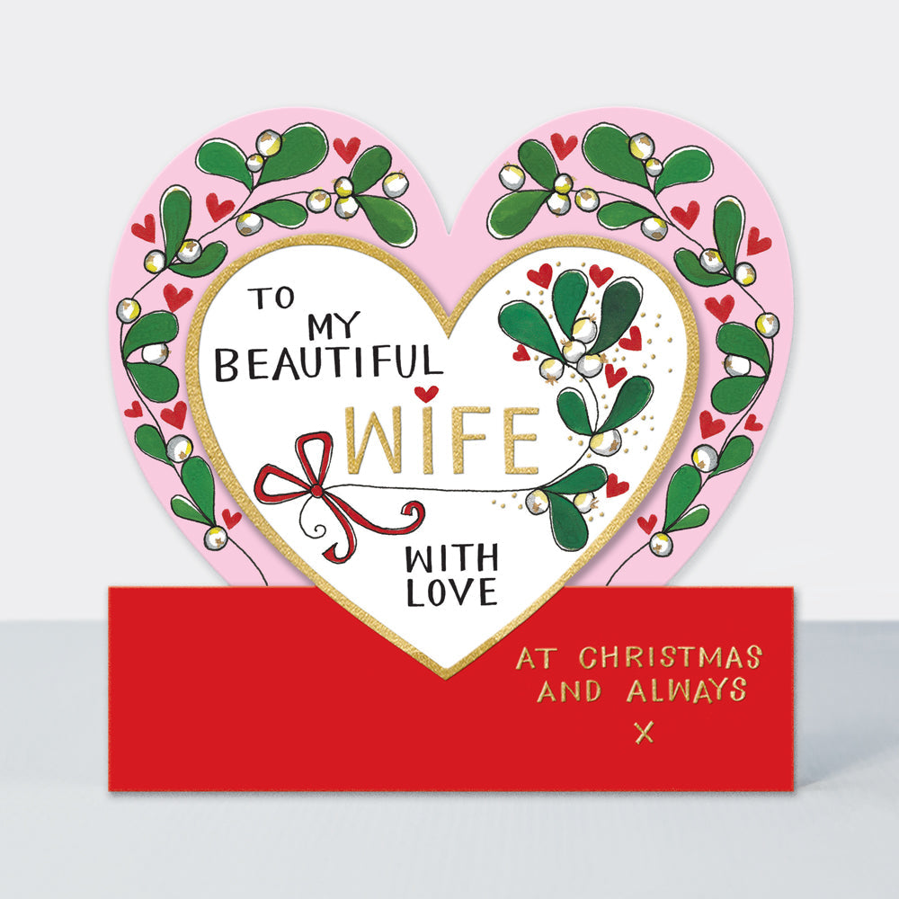Christmas Side by Side - Beautiful Wife/Mistletoe Heart