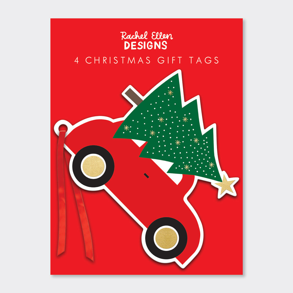 Gift Tag - Christmas Tree &amp; Car