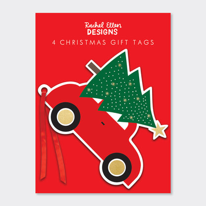 Gift Tag - Christmas Tree &amp; Car