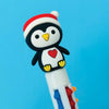 Six Colour Ballpoint Christmas Pen - Penguin Topper
