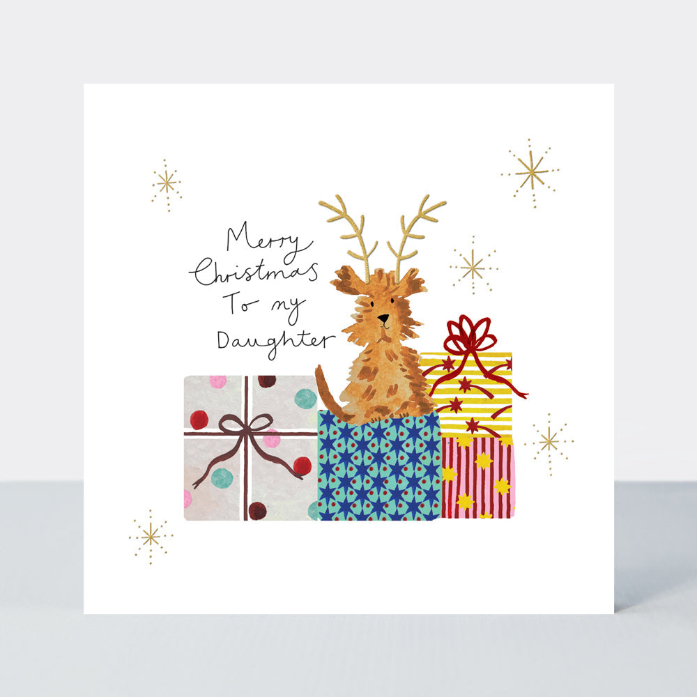 Yule Log Christmas Card - Merry Christmas Daughter