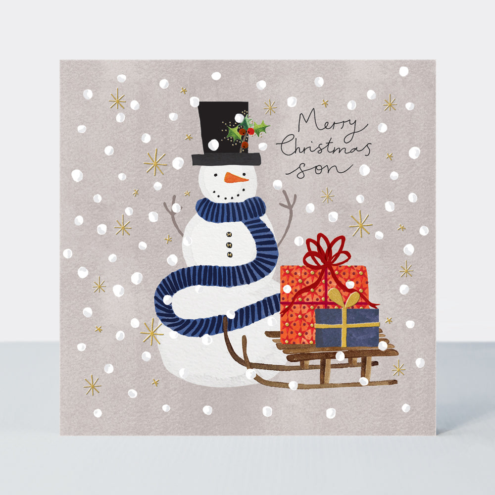 Yule Log Christmas Card - Merry Christmas Son
