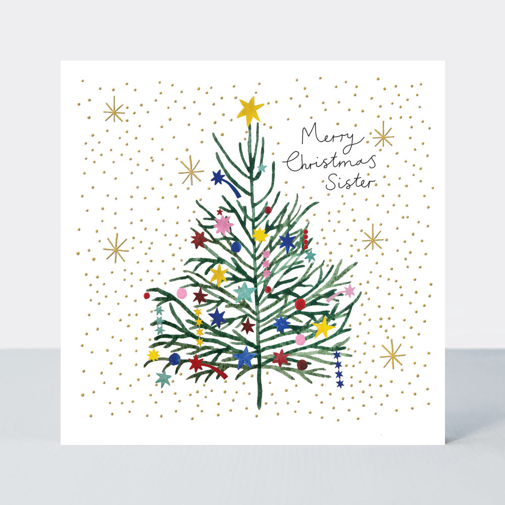 Yule Log Christmas Card - Merry Christmas Sister