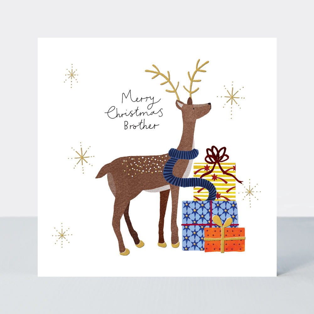 Yule Log Christmas Card - Merry Christmas Brother