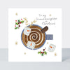 Yule Log Christmas Card - Granddaughter at Christmas