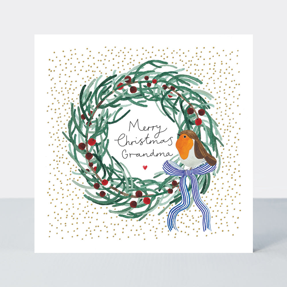Yule Log Christmas Card - Merry Christmas Grandma