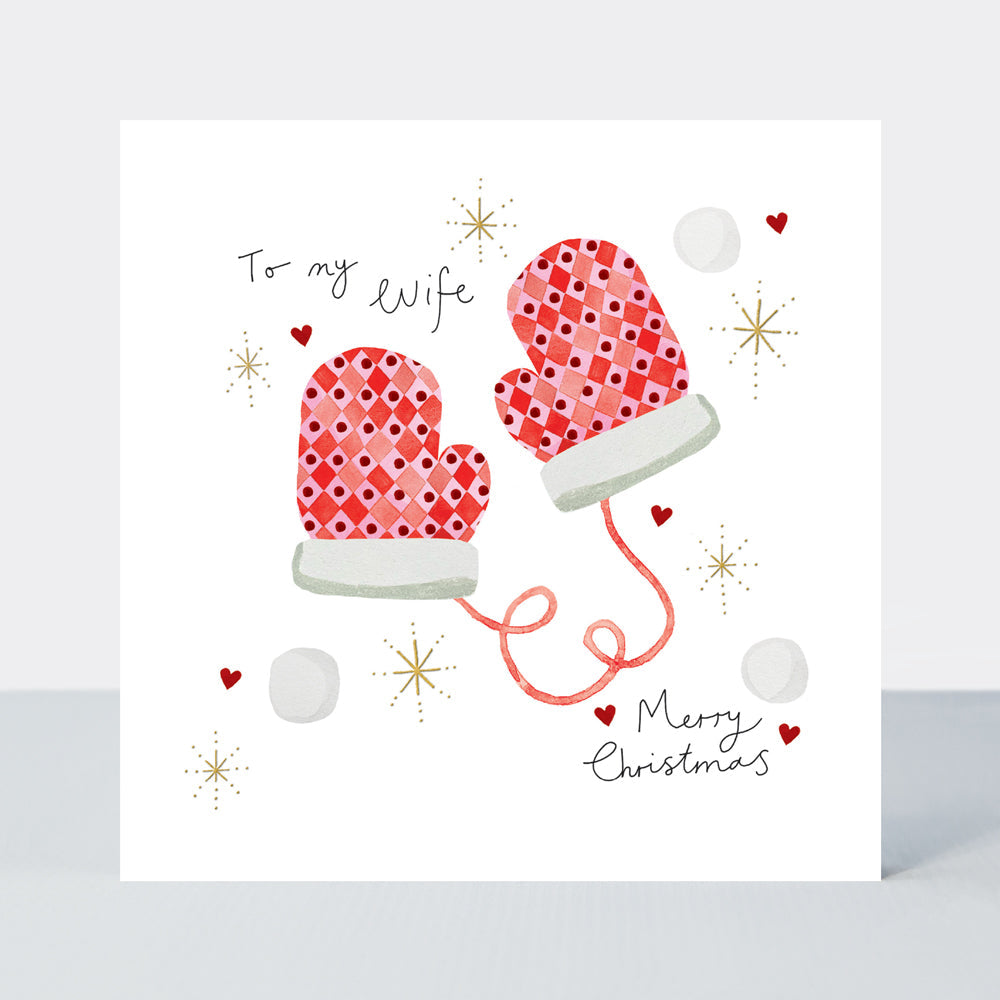 Yule Log Christmas Card - Wife Merry Christmas