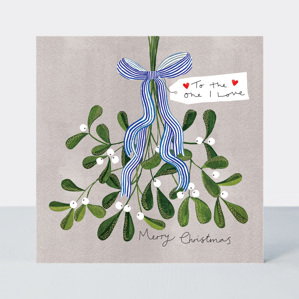 Yule Log Christmas Card - One I Love Merry Christmas