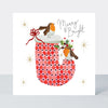 Yule Log Christmas Card - Merry & Bright