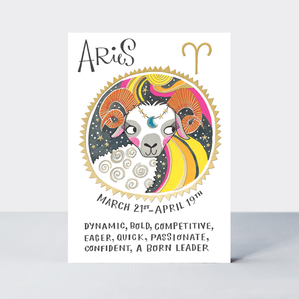 Aries Birthday Card -  Zodiac (March 21 - April 19)