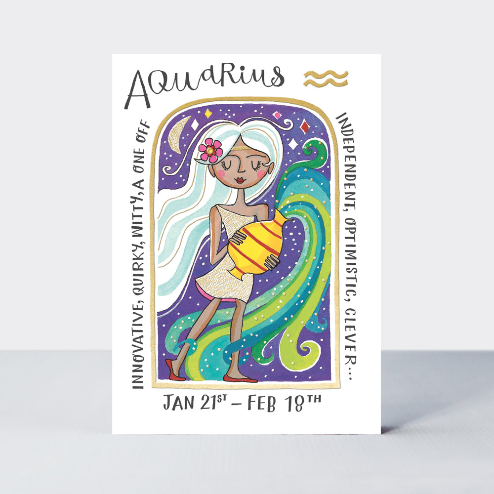 Zodiac Birthday Card - Aquarius