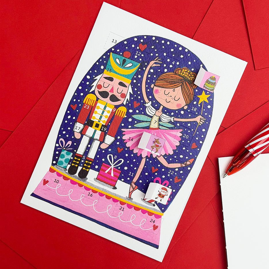Advent Calendar Card - Nutcracker/Snow Globe