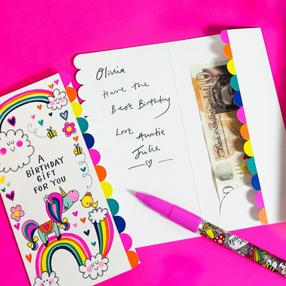 Money Wallet Card - A Birthday Gift For You/Unicorn &amp; Rainbows