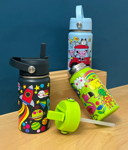Space Kids Insulated Stainless Steel Water Bottle - 340ml