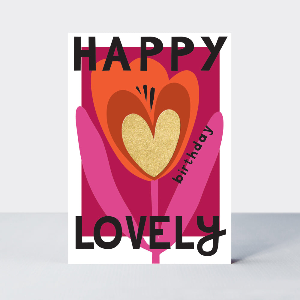 Belle - Happy Birthday Lovely Pink Tulip  - Birthday Card