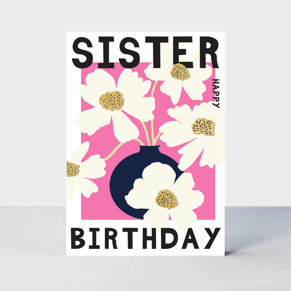 Belle - Sister Birthday Pink Cosmos - Birthday Card