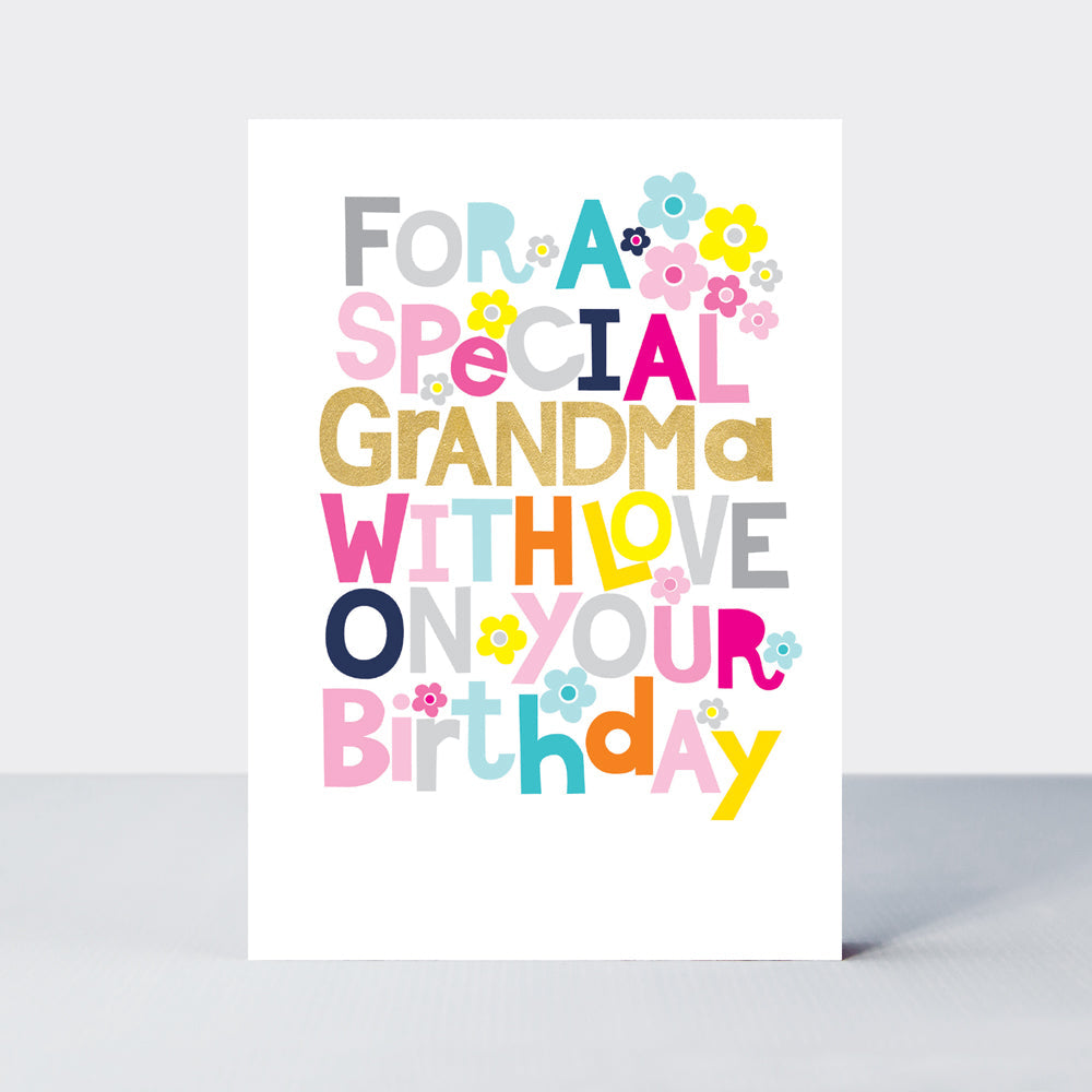 Checkmate - Grandma Birthday Floral Words  - Birthday Card