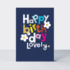 Checkmate - Happy Birthday Lovely Navy Floral  - Birthday Card