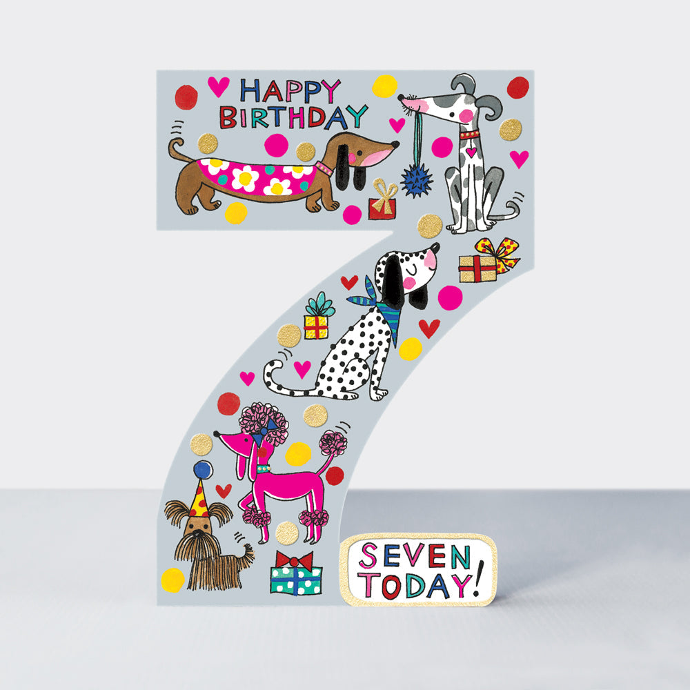 Cookie Cutters - Age 7 Dogs - Birthday Card