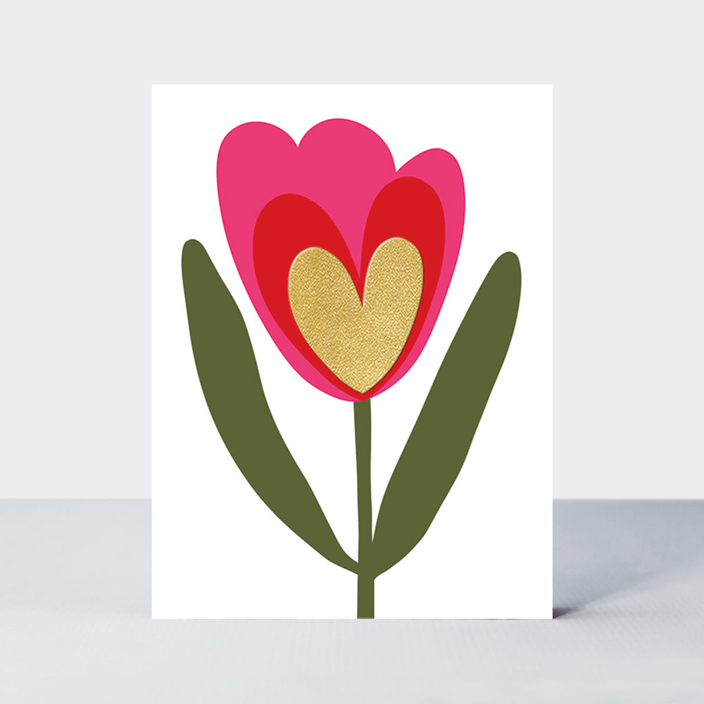Foiled pack of notecards - Tulip Heart