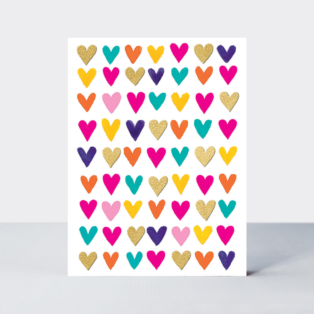 Foiled Pack of notecards - Hearts