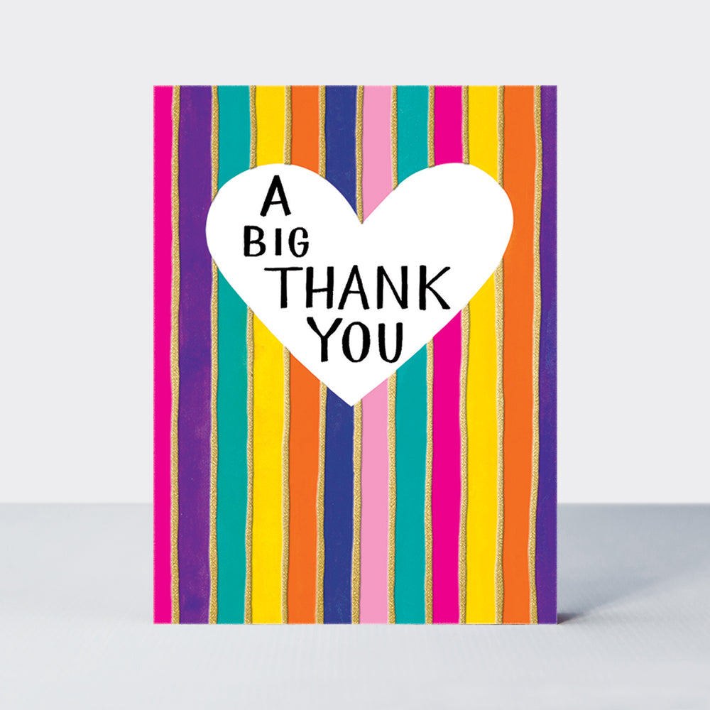 Foiled Pack of notecards - A Big Thank You Stripes