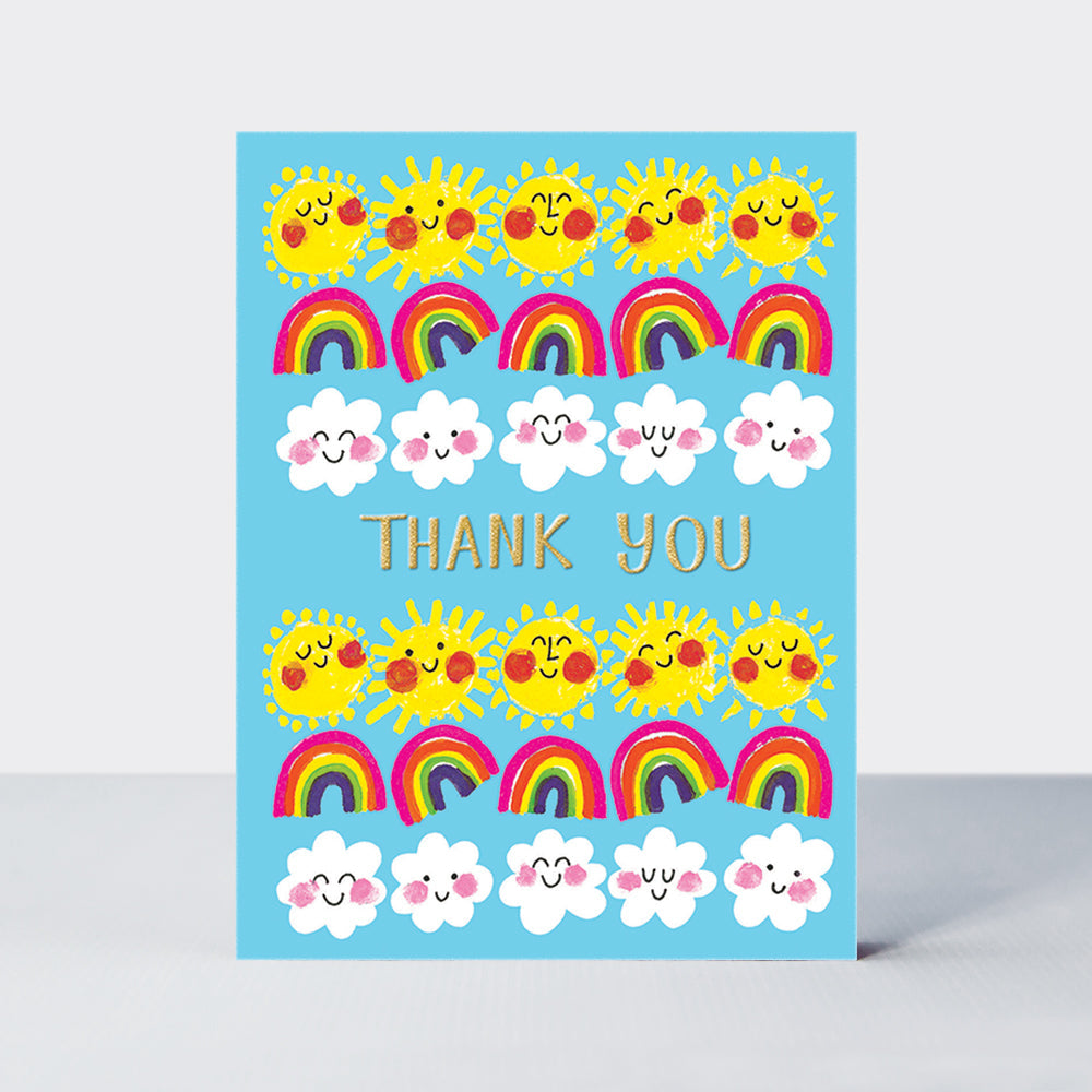 Foiled Pack of notecards - Thank you suns &amp; rainbows