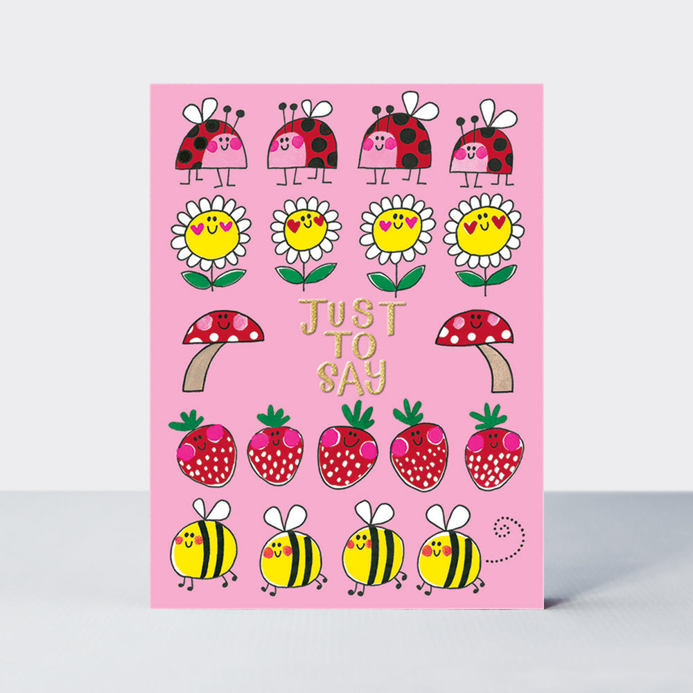 Foiled Pack of notecards - Just to say ladybirds