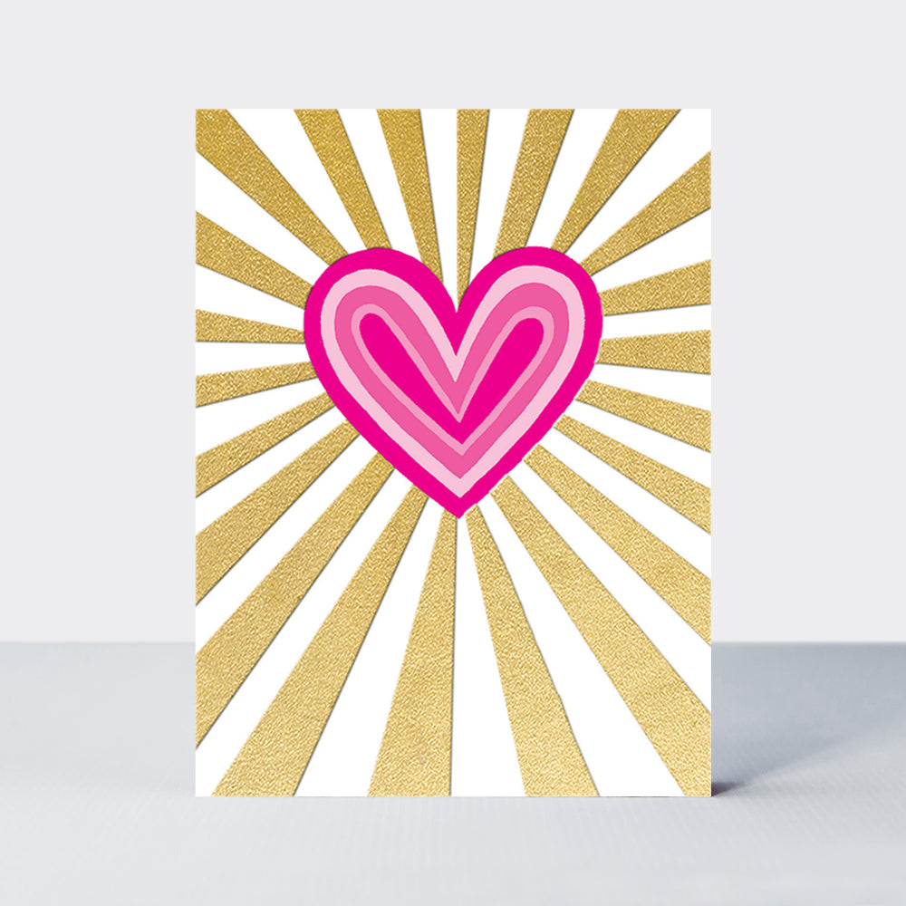 Foiled Pack of notecards - Neon heart/blank