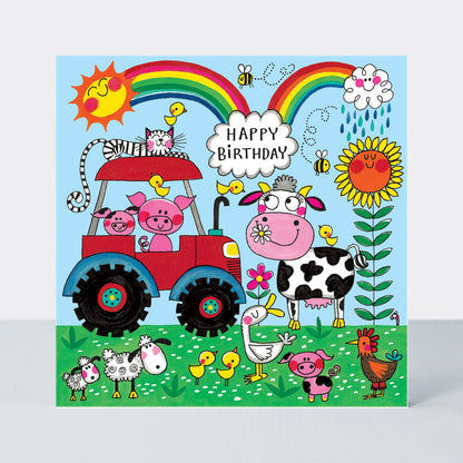 Jigsaw card - Happy Birthday - Farmyard  - Birthday Card