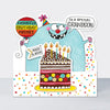 Side by Side - Special Grandson Monster Birthday Wishes Cake  - Birthday Card